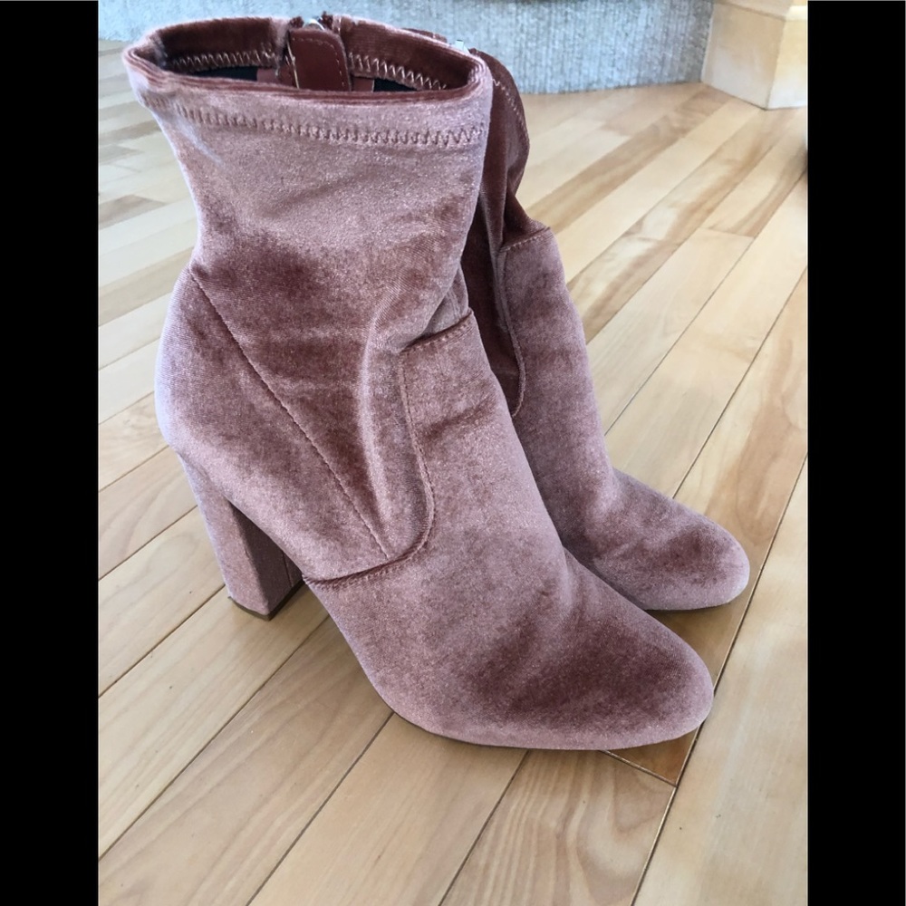Mauve Velvet Booties